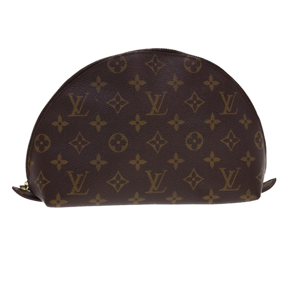 LOUIS VUITTON Monogram Trousse Demi Ronde Cosmetic Pouch M47520 LV Auth hk660 - Picture 1 of 16